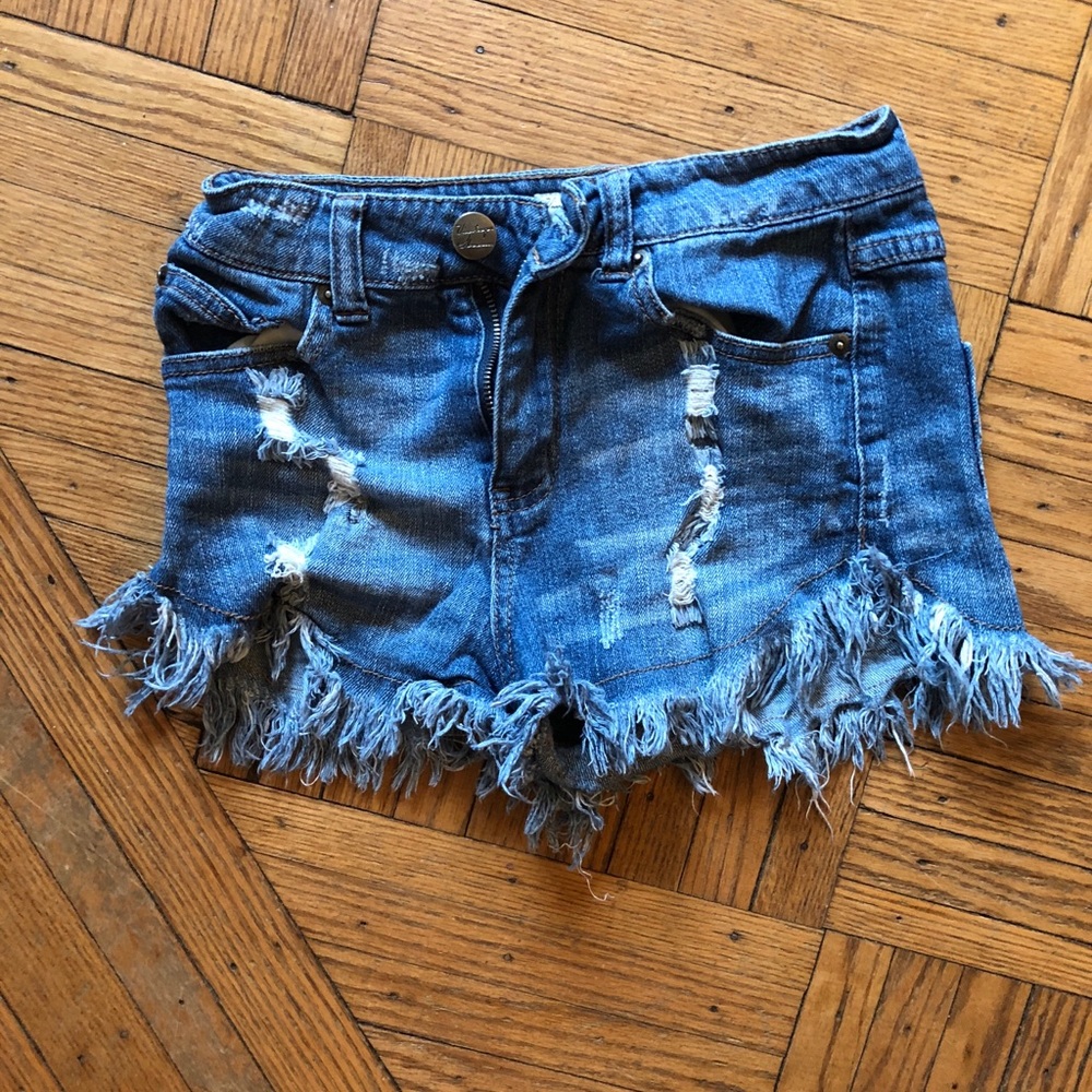 Ripped Denim Shorts